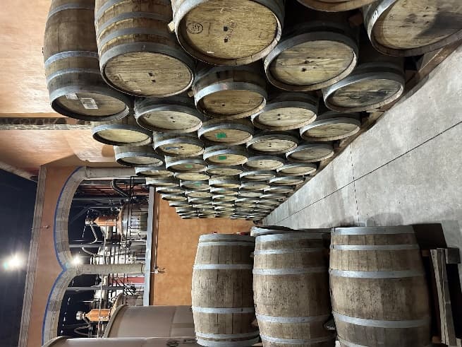Oak barrels aging tequila
